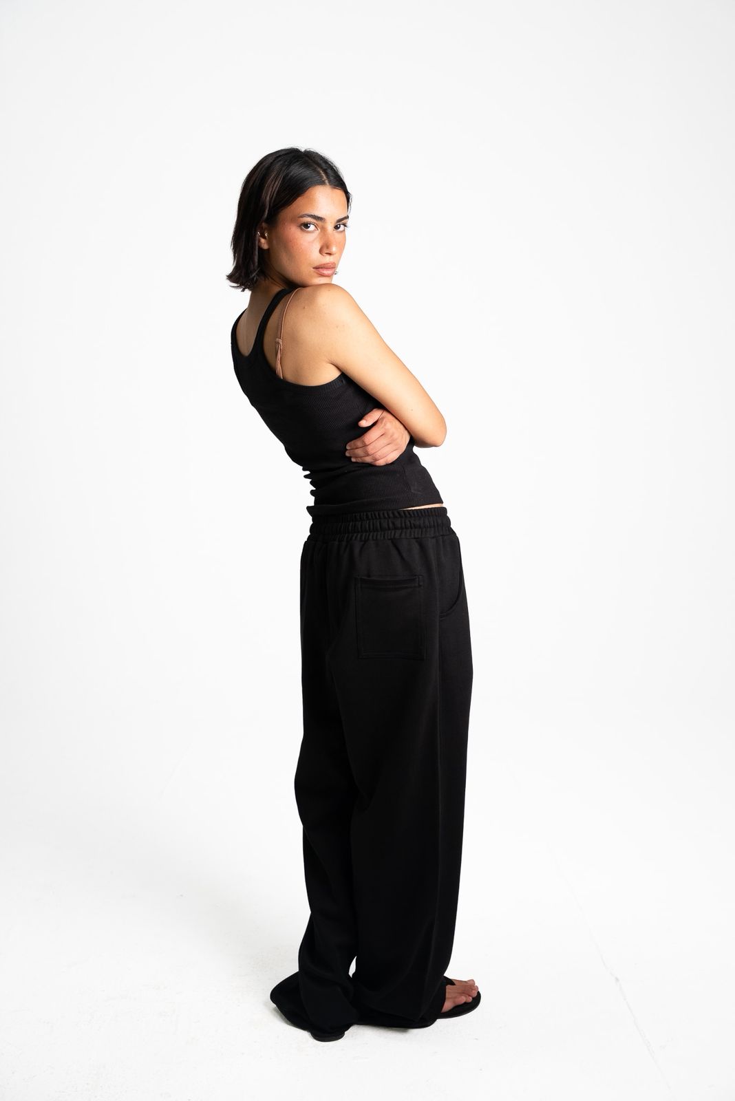 Black Wide-Leg Sweatpants - view 11
