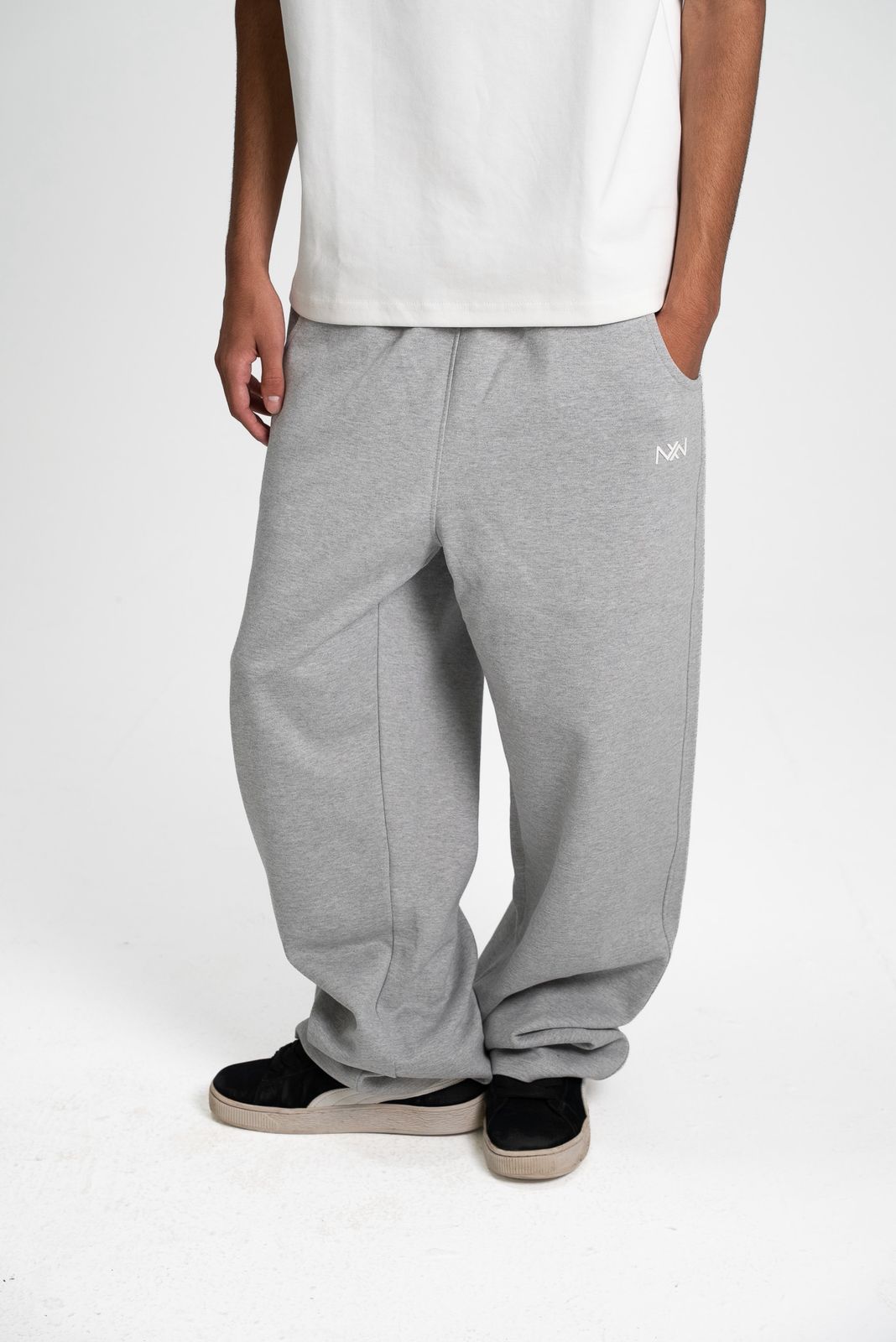 Grey Wide-Leg Sweatpants - view 3