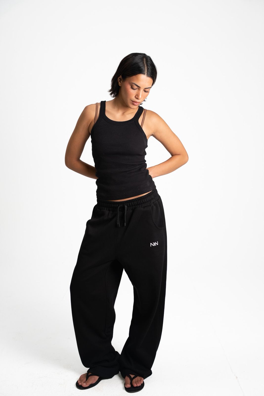 Black Wide-Leg Sweatpants - view 4