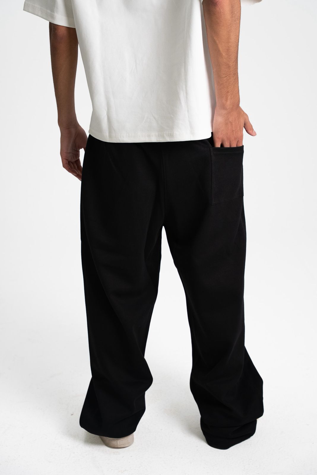 Black Wide-Leg Sweatpants - view 6