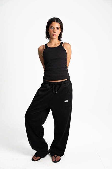 Black Wide-Leg Sweatpants - view 7