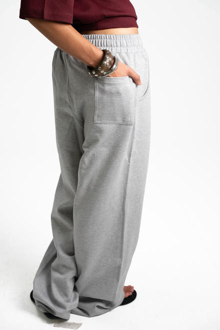Grey Wide-Leg Sweatpants - view 7
