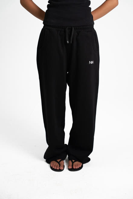 Black Wide-Leg Sweatpants - view 8