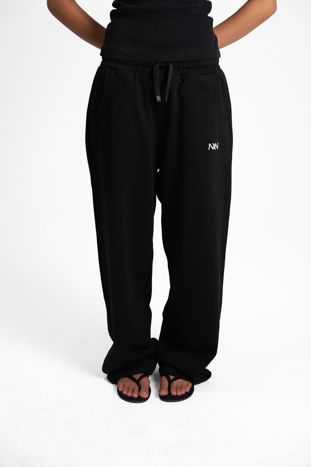 Black Wide-Leg Sweatpants - view 8