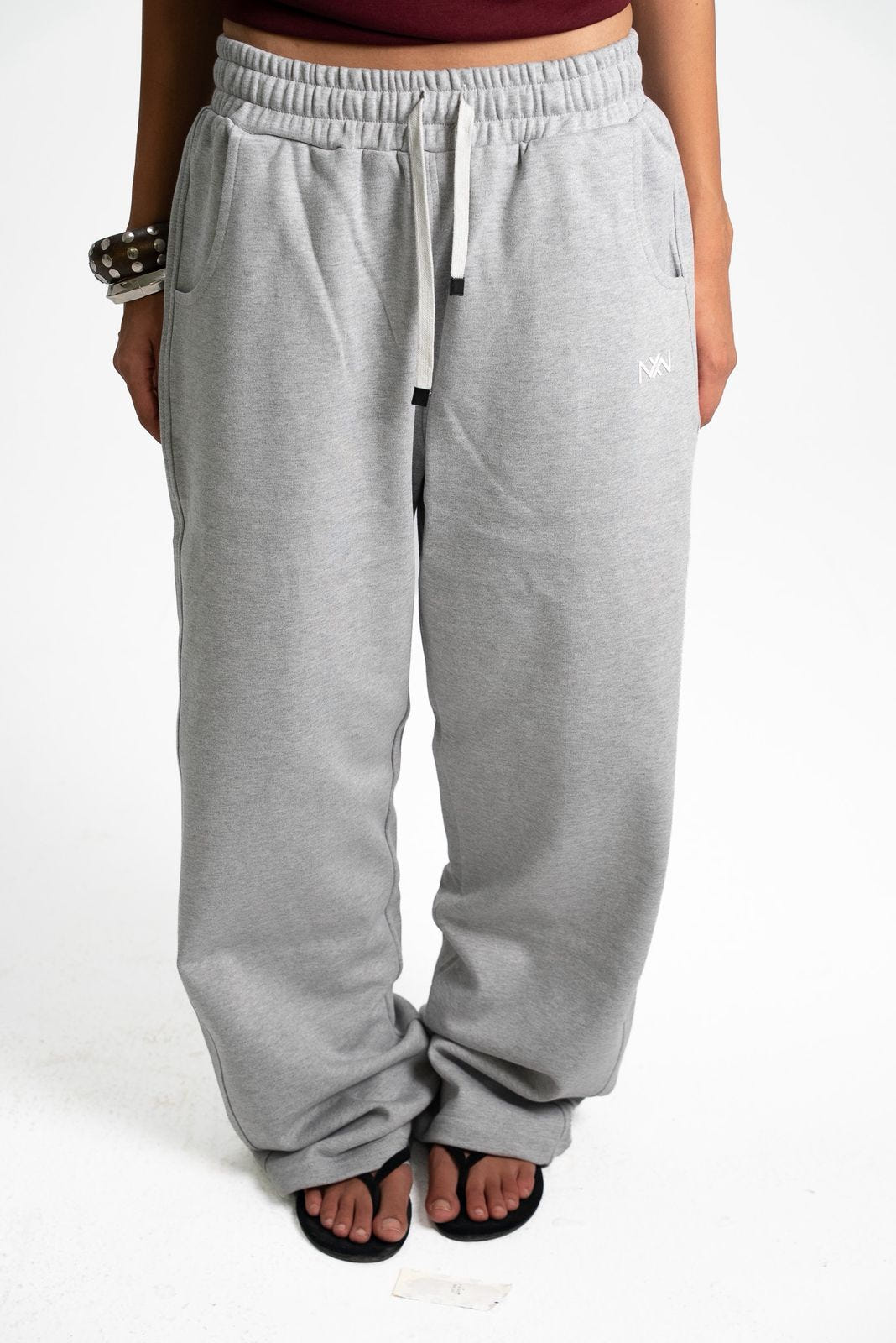Grey Wide-Leg Sweatpants - view 8